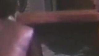 Promiscuous babe blows and rides cock in pool threeway