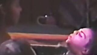 Promiscuous babe blows and rides cock in pool threeway