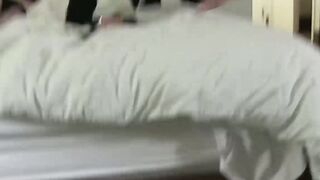 Horny Charlotte Sartre and Nikki Hearts fucking with strapon