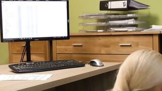 Blonde beauty drilled missionary style for the money loan