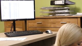 Blonde beauty drilled missionary style for the money loan