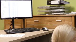 Blonde beauty drilled missionary style for the money loan
