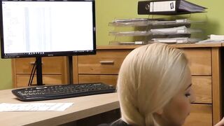 Blonde beauty drilled missionary style for the money loan