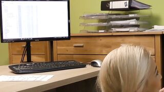 Blonde beauty drilled missionary style for the money loan