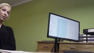 Blonde beauty drilled missionary style for the money loan