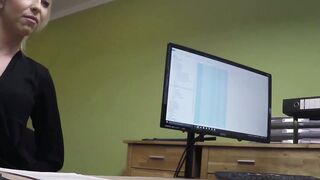 Blonde beauty drilled missionary style for the money loan