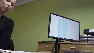 Blonde beauty drilled missionary style for the money loan