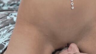 Sweet brunette teen lets grandpa take her sweet privates