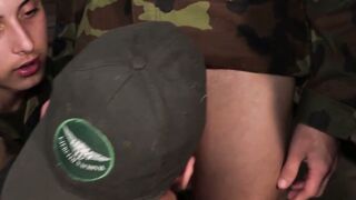 Felix Bonnet joins the army of sex addict with Sergeant Joris Leonard