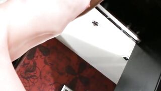 Pornstar TS Korra Del Rio riding dildo and stroking her cock