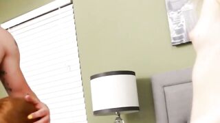 Tgirl Lianna Lawson 3way spitroast busty redhead pounding