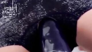 Tranny Jamie French destroys ass in big dildo solo