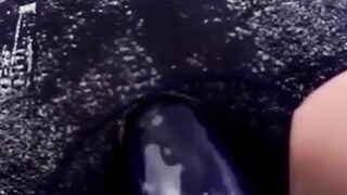 Tranny Jamie French destroys ass in big dildo solo