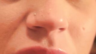 Two horny Euro maids toy their cute ass holes with big dildo