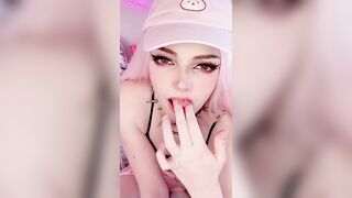 OF Leaked -  Busty Teen Amber Kawaii Creampies Her Pussy While Riding A Huge Dildo