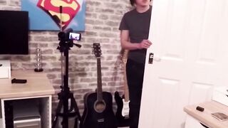 Busty UK babe Abbi Price ball licking and dick sucking POV