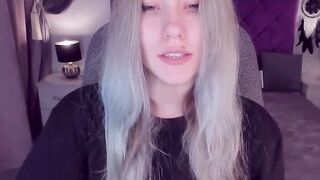 Busty teen flashes shaved pussy
