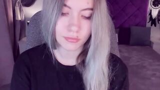 Busty teen flashes shaved pussy