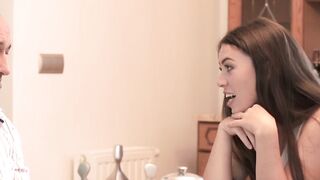Naughty teen fuck with boyfriends old stepdad