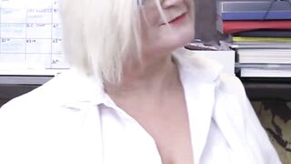 Hot stockings grandma Lacey Starr fucked doggystyle after BJ