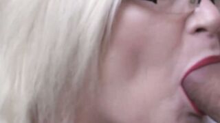 Hot stockings grandma Lacey Starr fucked doggystyle after BJ