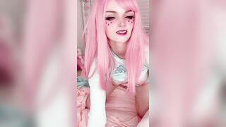 OnlyFans Leaked - Busty Anime Girl Amber Kawaii Slips The Vibrator Into Her Tight Pus