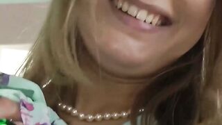 Young blue eyed English gal takes a cock and gets filmed POV