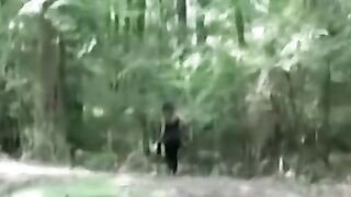 Outdoorsy babe facialized after passionate vag pounding