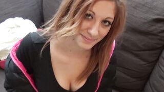 Redhaired teen plowed by strangers cock for cash in POV