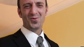 Busty UK beauty fucked and roughly choked by Pascal White