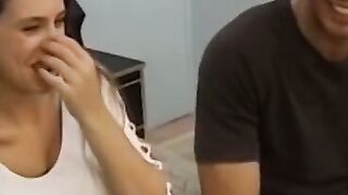 Young couples hot orgy with mature cock ends with cum facial