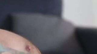 Tattoed gymer gets his ass fingered and licked