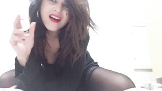 GODDESS mom SMOKES, STRIPES AND MASTURBATES, NUDE SOAK ORGASM, SNATCH