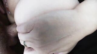 Older stepmom with huge booty gave stepson oral sex and anal