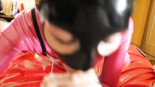 Pink Rubber Cougar Blown and Banged one мамка в розовом