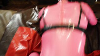 Pink Rubber Milf Blown and Plowed мамка в розовом латексе