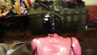 Pink Rubber Milf Blown and Plowed мамка в розовом латексе