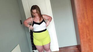 Fat bimbos having fun dress up by trying on different dresses