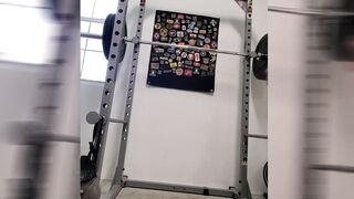 Fit milf into the doing Nude Squats