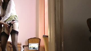 Pussy licking and fingering with lesbians in stockings