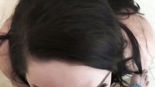 Nasty teen Raven Reign deepthroats stepdad before banging
