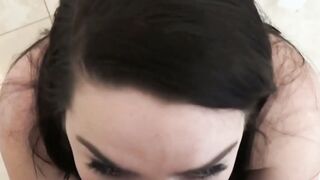 Nasty teen Raven Reign deepthroats stepdad before banging
