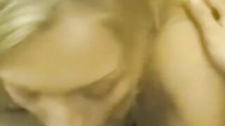Busty amateur babe sucks dick and fucks missionary style