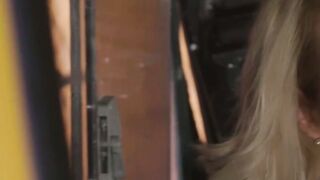 Mature Jessica Drake rubbing her pussy in the front seat