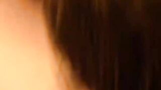 Black haired teen deepthroats a big and veiny dick
