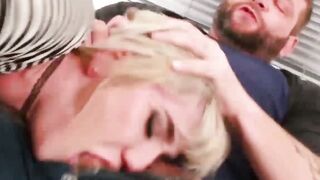 Inked tgirl pornstar Lena Kelly throat fucked and hammered
