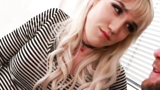 Inked tgirl pornstar Lena Kelly throat fucked and hammered