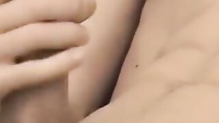 Horny teenager Dimik masturbates his thick throbbing cock