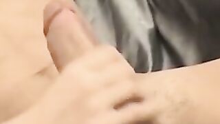Horny teenager Dimik masturbates his thick throbbing cock