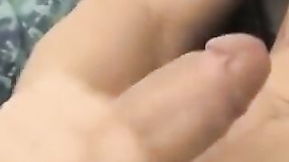 Horny teenager Dimik masturbates his thick throbbing cock